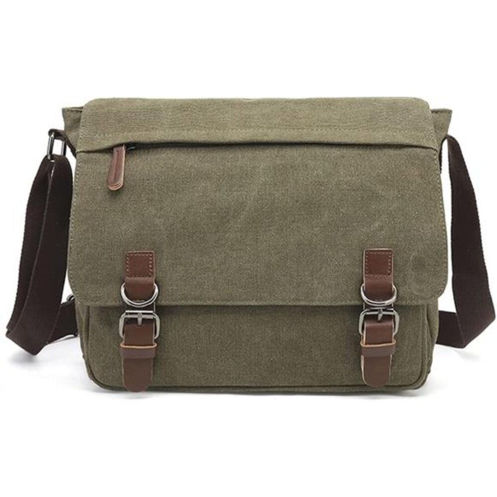 Canvas Messenger Bag Large Crossbody Bag Shoulder Bag Vintage Laptop Travel Bag